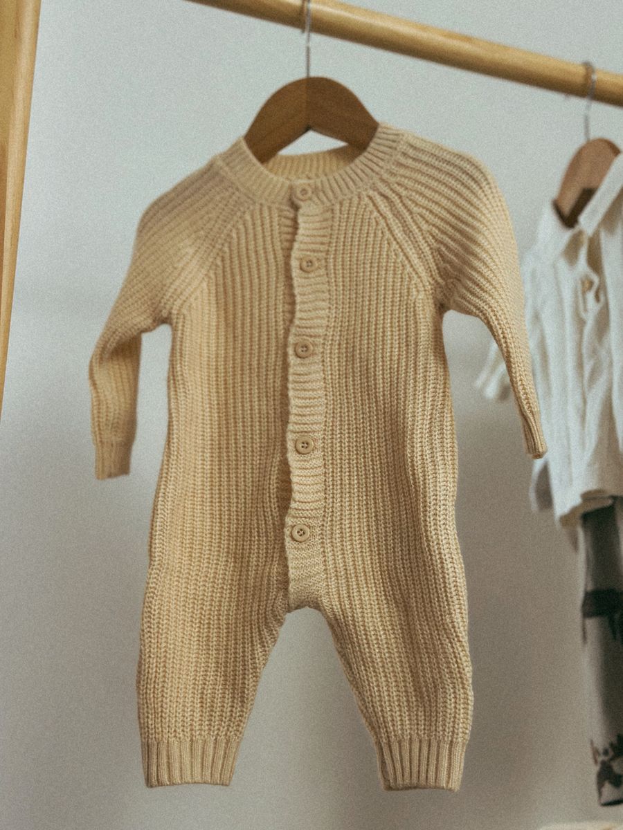 Cable-knit romper